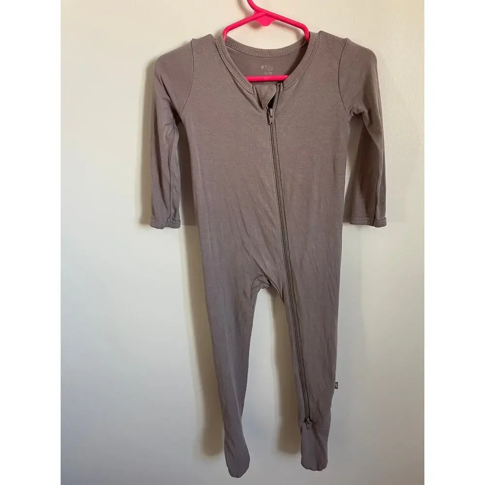 Kyte‎ Baby Deep Gray/Brown Footie 12-18M